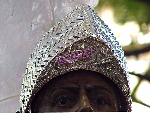 Detalle del casco del soldado romano (Paso de Misterio de Nuestro Padre Jesús del Consuelo en el Desprecio de Herodes)