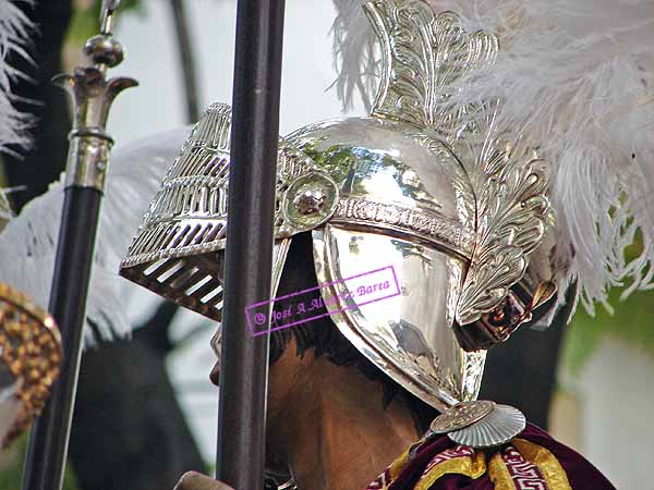 Detalle del casco del soldado romano (Paso de Misterio de Nuestro Padre Jesus del Consuelo en el Desprecio de Herodes)