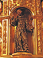 Capilla con la imagen de San Francisco de Asis en la canastilla del Paso de Misterio de la Coronación de Espinas