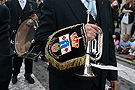 Corneta de la Banda Municipal de Musica de Villalba del Alcor, tras el Paso de Palio de la Hermandad de la Coronación de Espinas