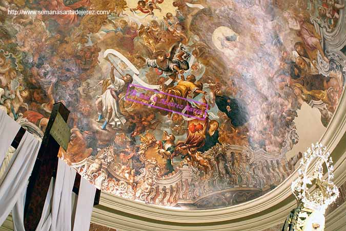 Detalle de la pintura del techo del Camarin de Nuestra Señora de las Angustias