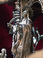 Imagen en el basamento de los candelabros de cola del Paso de Palio de María Santísima de la Candelaria