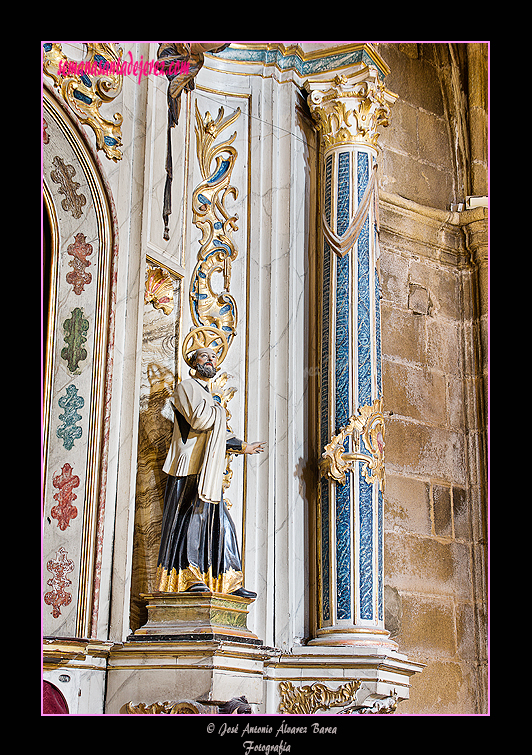 Una de las columnas del Retablo de San Juan Nepomuceno (Santa Iglesia Catedral)