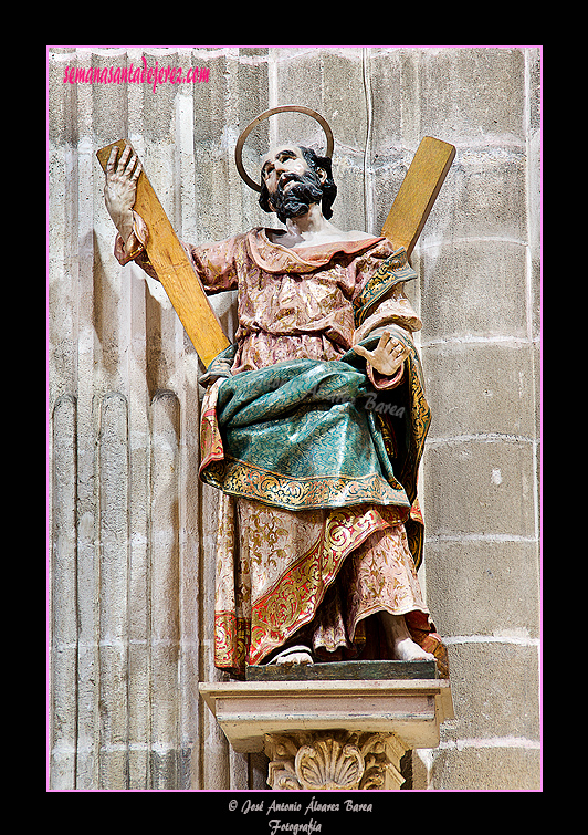 San Andrés - José de Arce - Siglo XVII (Santa Iglesia Catedral) (Talla de madera tallada y policromada, procedente de la Cartuja de Jerez)