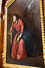 Virgen Niña en meditación - Francisco de Zurbarán - Año 1639 (Sala del Tesoro - Museo de la Santa Iglesia Catedral) - Ángulo donde se aprecia profundidad en el lienzo