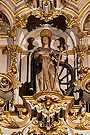 Santa Catalina de Alejandría, en el ático del retablo del Cristo de la Salud (Iglesia Conventual Dominica de Santo Domingo)