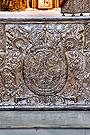 Detalle del frontal de altar en plata de la Capilla de la Virgen de Consolación (Iglesia Conventual Dominica de Santo Domingo)