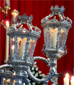 Faroles de los candelabros de cola del Paso de Palio de Nuestra Madre y Señora del Traspaso