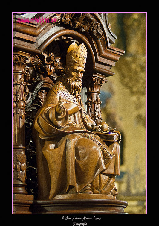Imagen de San Agustín, Padre de la Iglesia (Capilla lateral derecha del frontal del paso del Santísimo Cristo del Perdón) 