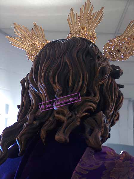 Detalle del cabello del Santísimo Cristo de la Clemencia en la Traición de Judas