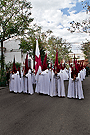 Presidencia de la Bandera de la Virgen en el cortejo de palio de la Hermandad de la Paz de Fátima