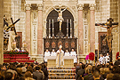 Pontifical y lectura del decreto de erecciones canónicas de las Hermandades de Nuestro Padre Jesús de la Salud y Santísimo Cristo de la Sed en la Santa Iglesia Catedral (12 de enero de 2013)