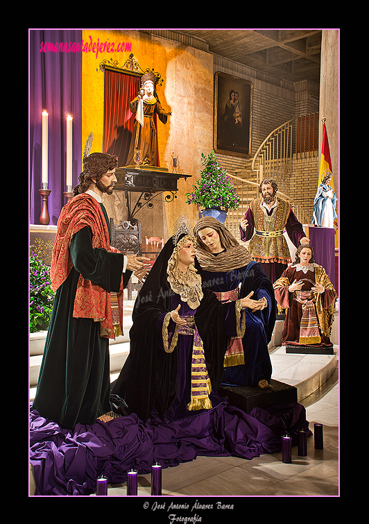 Bendición de Nuestra Señora de la Caridad y las restantes seis figuras del Paso de Misterio y Erección como Hermandad de la Sagrada Mortaja (15 de marzo de 2012).