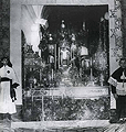Foto de un curioso collage realizado por un hermano de la Hermandad de la Coronación de Espinas. Los elementos-imagenes son de 1930.(Foto: Anónimo)
