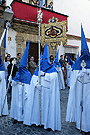 Nazareno portando el Banderín del Colegio Sagrado Corazón - La Salle de la Hermandad de Cristo Rey en su Triunfal Entrada en Jerusalén