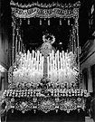 La imagen de Nuestra Señora de la Paz - de Gloria - en los años que salió como Dolorosa en el paso de palio adquirido a la Hermandad del Prendimiento (años 1965 a 1981) (Foto: Diego Romero Favieri)