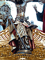 Imagen de San Agust&iacute;n en el frontal de la canastilla del Paso de Misterio del Santisimo Cristo del Amor 