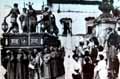 A&ntilde;o 1940. El paso de Misterio de la Hermandad de la Flagelaci&oacute;n saliendo de la Colegial (Foto: Juan Olmo)