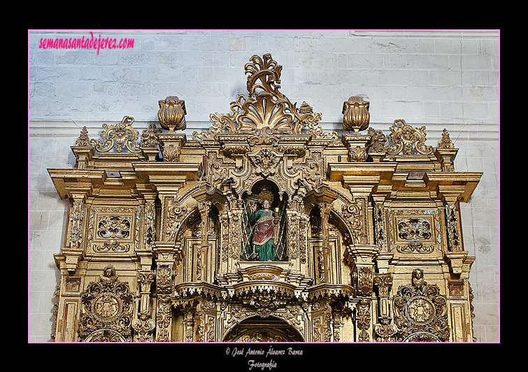 Ático del retablo mayor de la Iglesia de San Juan de los Caballeros