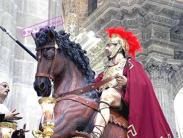 Longinos a caballo. Obra de Jose Manuel Corona Ramos. Año 2000