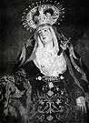 En esta antigua instantanea de la Virgen del Mayor Dolor, nuestro punto de interés se centra en la centenaria corona de la Señora (Foto: Anónima)