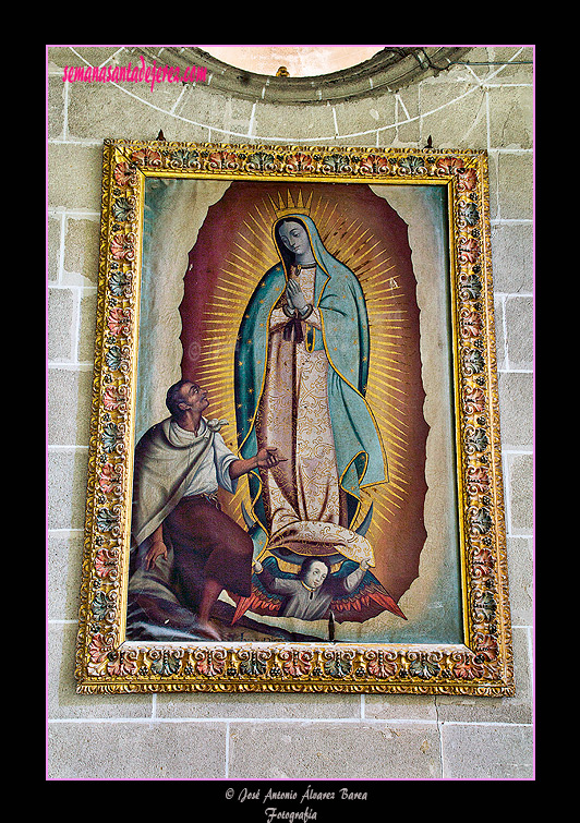Lienzo de la Virgen de Guadalupe apareciéndose al indio Juan Diego (Capilla de Pavón - Iglesia de San Miguel)