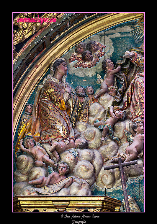 Detalle de la gloria del cielo (Retablo de Ánimas - Iglesia de San Miguel)