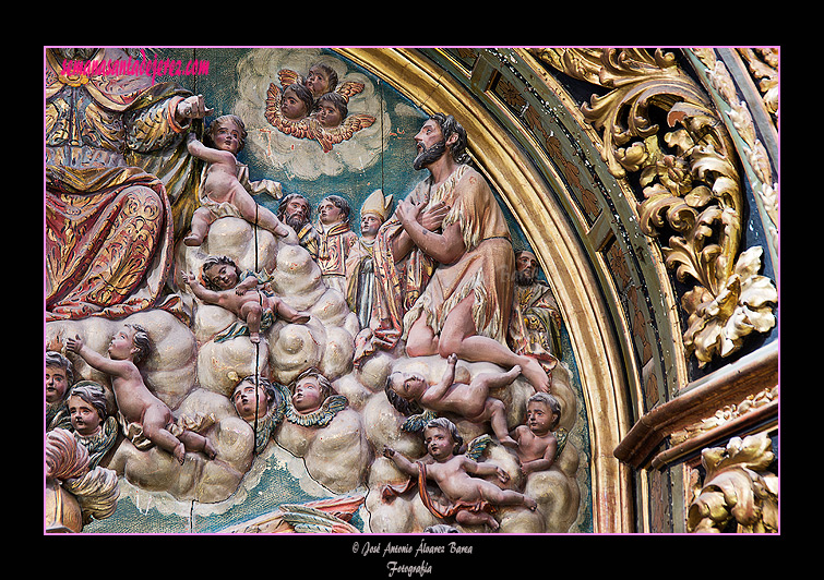 Detalle de la gloria del cielo (Retablo de Ánimas - Iglesia de San Miguel)