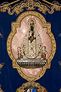 Virgen de la Merced en el Simpecado de la Hermandad de las Cinco Llagas