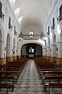 Nave central de Convento de San Francisco. Al fondo, el retablo Mayor, barroco, de principios del XVIII