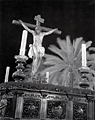 El Santisimo Cristo de la Buena Muerte a su paso por la Alameda Cristina (Foto: Diego Romero)