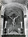Santísimo Cristo de la Buena Muerte, en la madrugada del Viernes Santo, a su paso por la Santa Iglesia Catedral. Años 80 (Foto: Diego Romero)