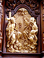 Cartela de la Sant&iacute;sima Trinidad del frontal del paso del Sant&iacute;simo Cristo del Perd&oacute;n