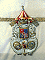 Escudo bordado en el faldon delantero del Paso de Palio de Madre de Dios de la Misericordia