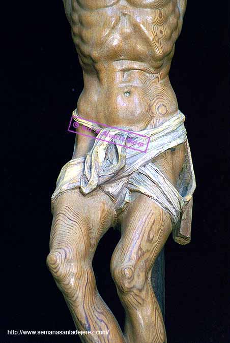 Detalle de Crucificado, obra de Luis Ortega Brú (Capilla de Nuestra Señora de las Angustias)