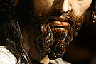 Detalle de la boca y barba de Nuestro Padre Jesús de la Sagrada Cena
