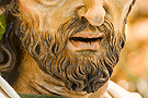 Detalle de la boca y barba de Santo Tomás (Paso de Misterio de la Sagrada Cena)