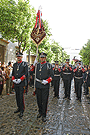 Agrupación Musical Nuestra Señora de la Estrella, de Dos Hermanas (Sevilla), tras el paso de Misterio de la Hermandad de la Sagrada Cena
