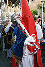 Nazareno con bocina de la Hermandad de la Sagrada Cena