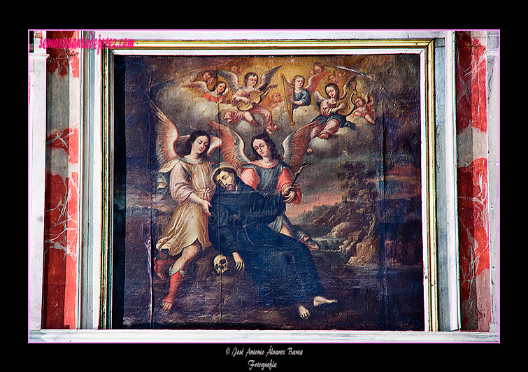 Pintura del ático del retablo de la Virgen del Socorro (Iglesia de San Miguel)