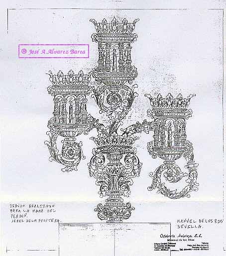 Boceto de los candelabros de cola para el Paso de María Santísima del Perpetuo Socorro