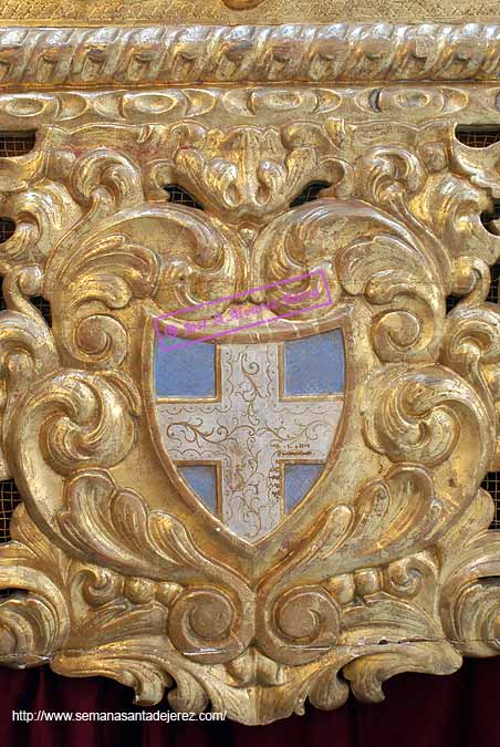 Escudo en el respiradero lateral derecho del Paso de Misterio del Santisimo Cristo de Humildad y Paciencia