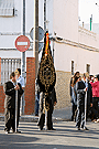 Presidencia del Estandarte de la Hermandad del Cristo de la Expiración en la procesión de Nuestro Padre Jesús de la Salud