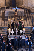 Traslado de las Sagradas Imágenes Titulares de la Hermandad de la Vera-Cruz al colegio de los Marianistas para la celebración de los Cultos Cuaresmales (Jerez de la Frontera (Cádiz). 16 de marzo de 2014.