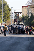 Traslado de las Sagradas Imágenes Titulares de la Hermandad de la Vera-Cruz al colegio de los Marianistas para la celebración de los Cultos Cuaresmales (Jerez de la Frontera (Cádiz). 16 de marzo de 2014.