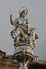 Figura de San José, remate del asta del Banderín del Colegio Sagrado Corazón - La Salle de la Hermandad de Cristo Rey en su Triunfal Entrada en Jerusalén