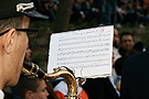Partitura de un músico de la Banda Municipal de Música Enrique Montero de Chiclana (Cádiz), tras el Paso de Palio de Nuestra Señora de la Estrella