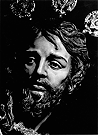 Primer plano del Señor de la Cena, obra de Luis Ortega Brú (Foto: Diego Romero)