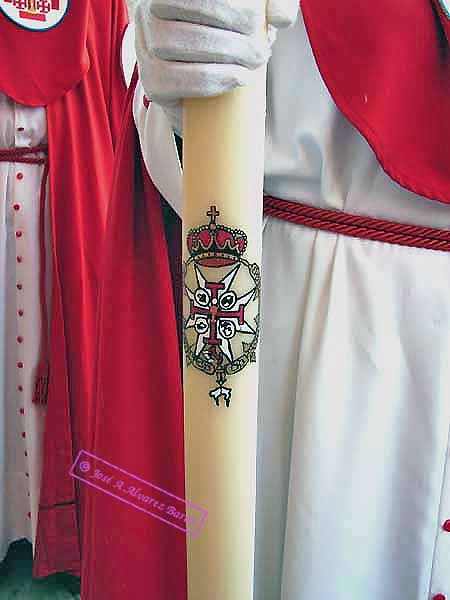 Cera de los ultimos tramos de nazarenos pintadas a mano del cortejo de la Hermandad de la Cena
