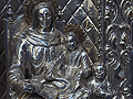 Detalle de Santa Ana, en el respiradero frontal del Paso de palio de María Santísima de la Candelaria